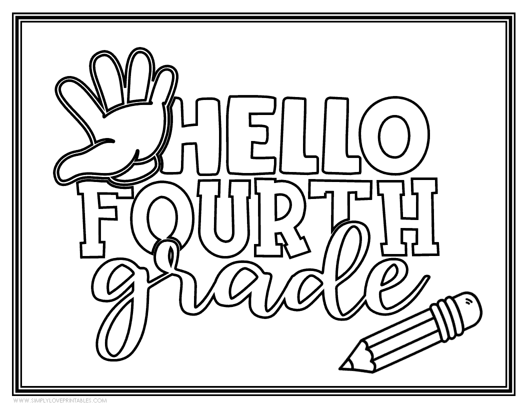 free coloring worksheet 4th grade