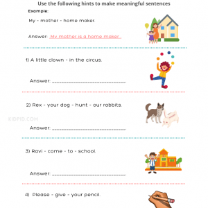 Conjunctions Printable Worksheets for Grade 1 - Kidpid