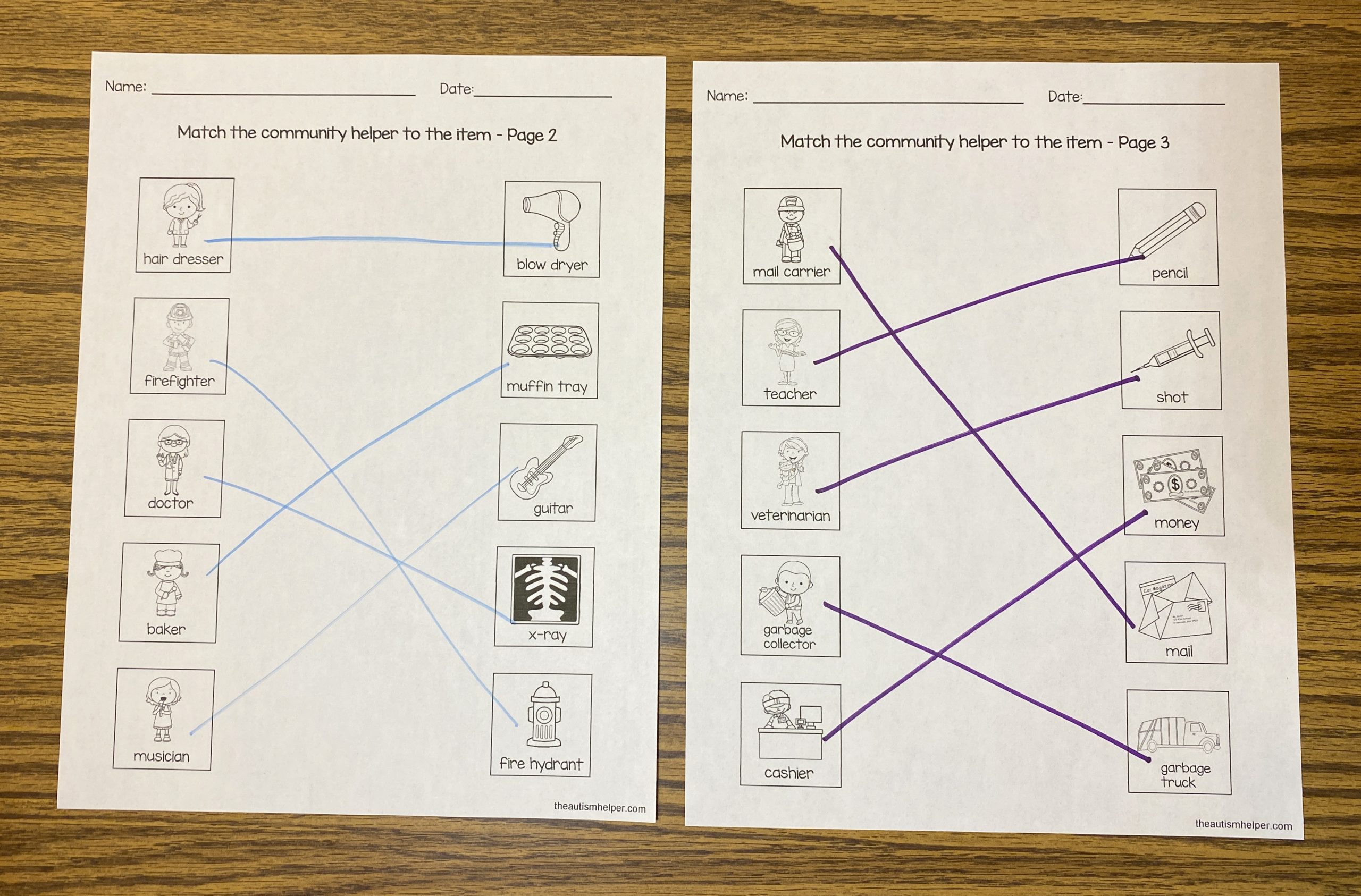 free community helpers worksheet