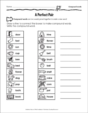 Printable Compound Words Activities &  Worksheets for Kindergarten ...