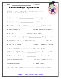 Conjunction Worksheets
