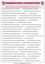 Conjunctions ESL Printable Worksheets and Exercises