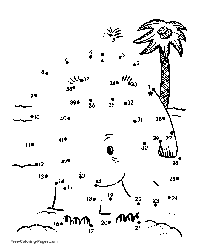 Connect dots page - Printable animal worksheet