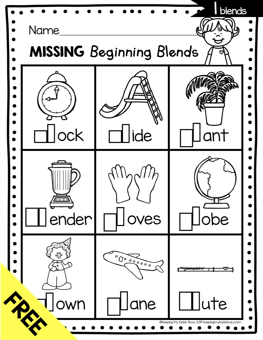 Phonics Unit 5 - Consonant Blends FREEBIE — Keeping My Kiddo Busy