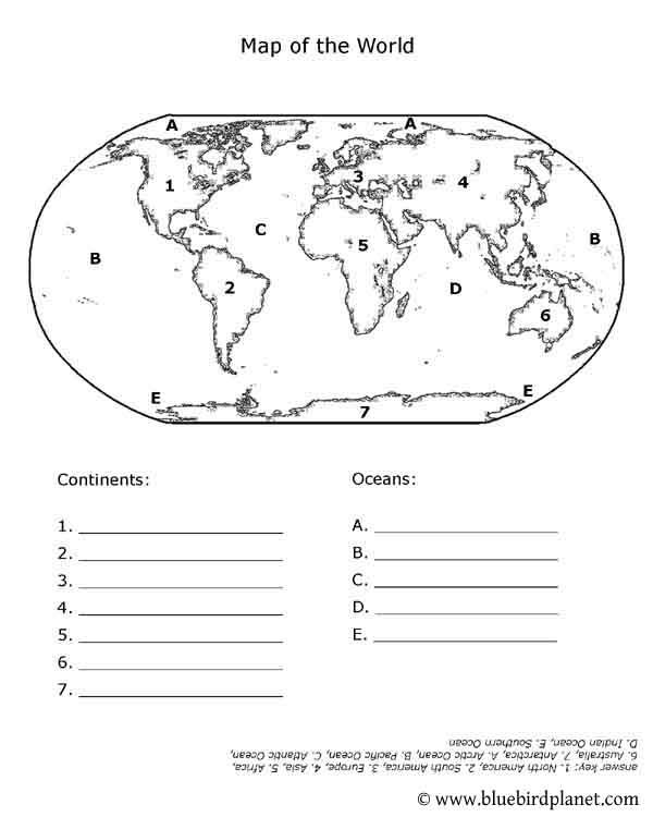 Free printables for kids | Continents and oceans, Geography ...