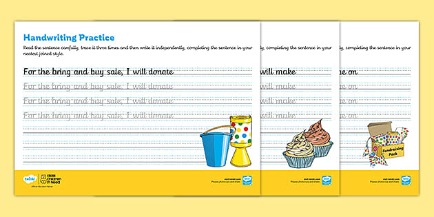 FREE! - Free Cursive Handwriting Practice Sheets - Children in Need