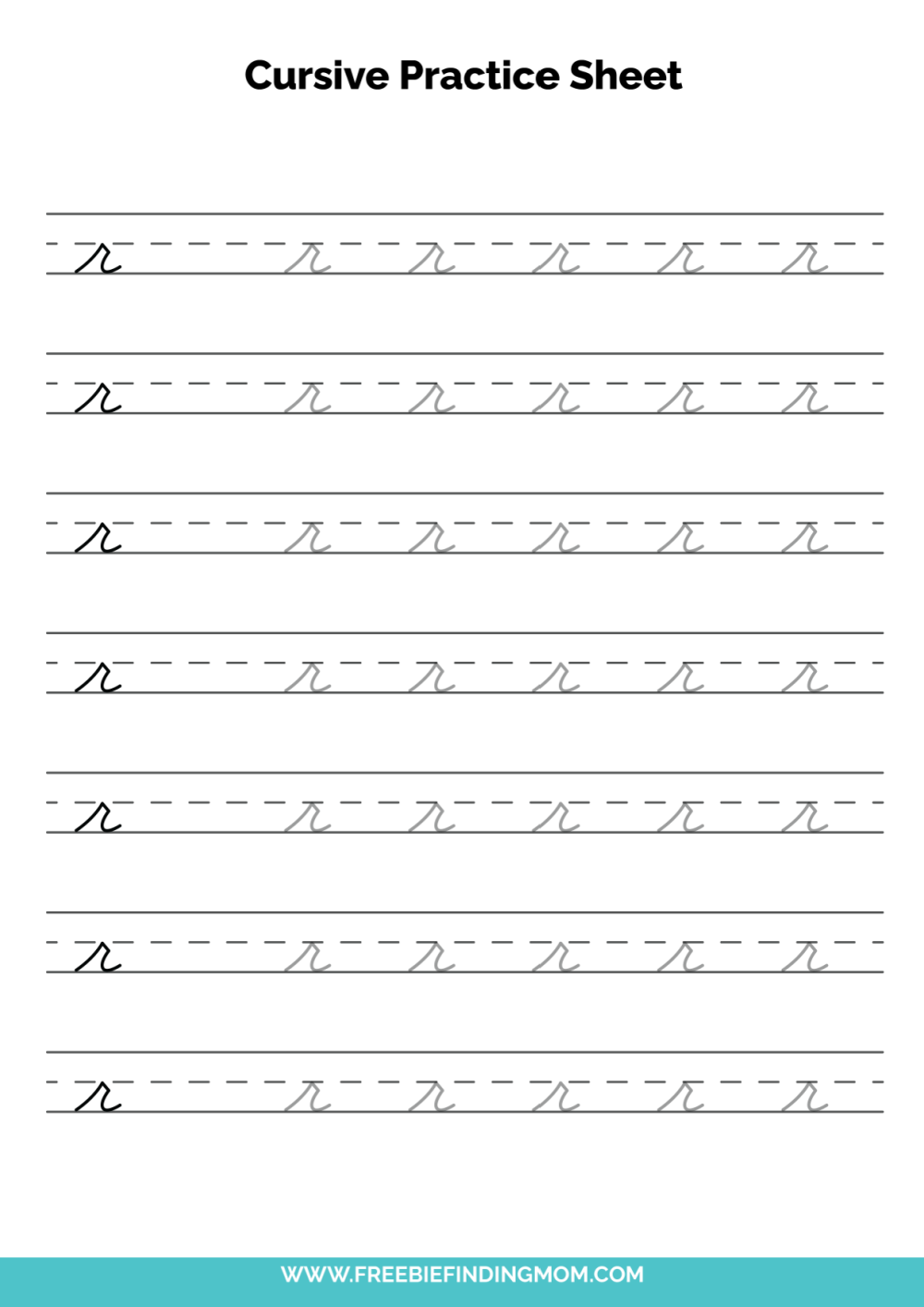 Free Printable Lowercase Cursive Letter R Practice Sheet PDF ...
