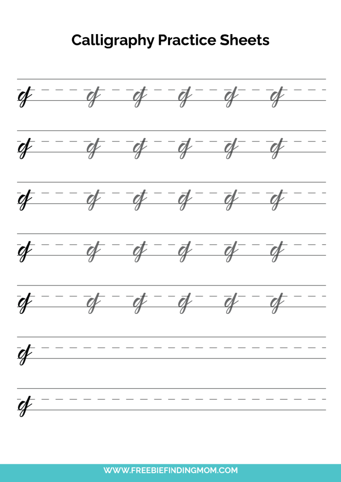 Free Beginner Calligraphy Practice Sheets (PDFs) - Freebie Finding Mom