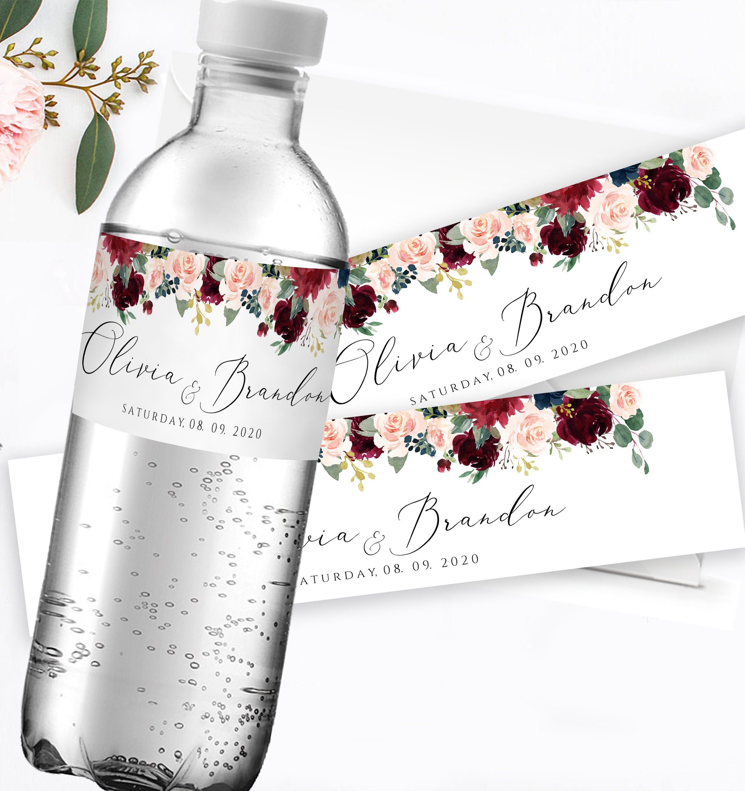 Wedding Water Bottle Labels Editable Water Bottle Template ...