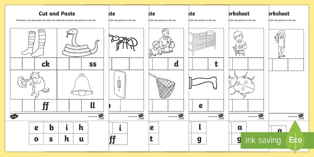 free cut and paste worksheet for second grade