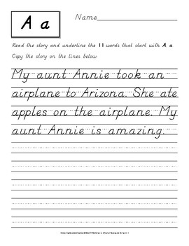 Reading and Writing: Dnealian Handwriting Practice