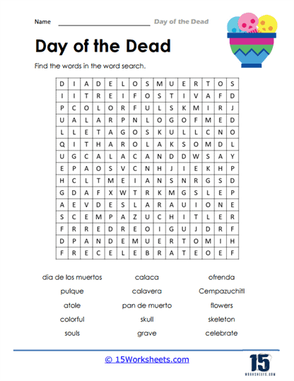 free day of the dead worksheet