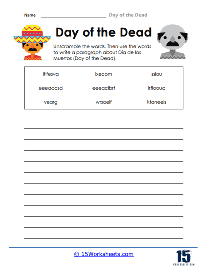 free day of the dead worksheet