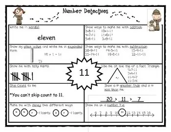 FREE Printable Number 11 Detective Worksheet