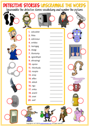 Detective Stories ESL Vocabulary Worksheets
