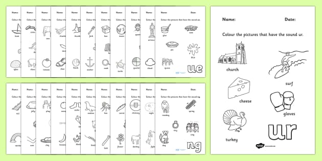 Phonics Digraphs Worksheets - Colouring Worksheets - Twinkl