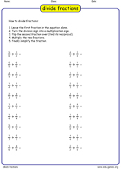 Free Fraction Dividing Worksheet Generators | Free Printable ...