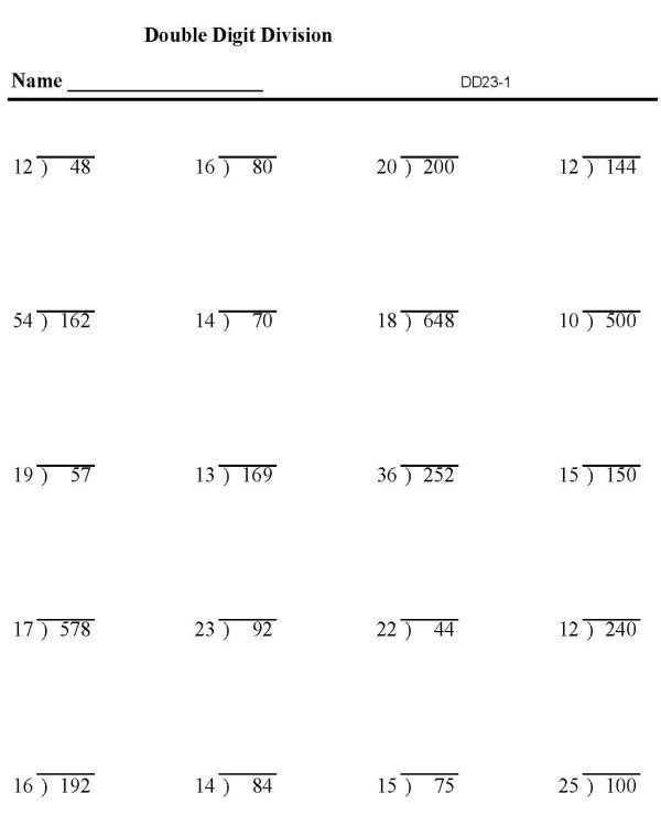 free division worksheet 4th grade