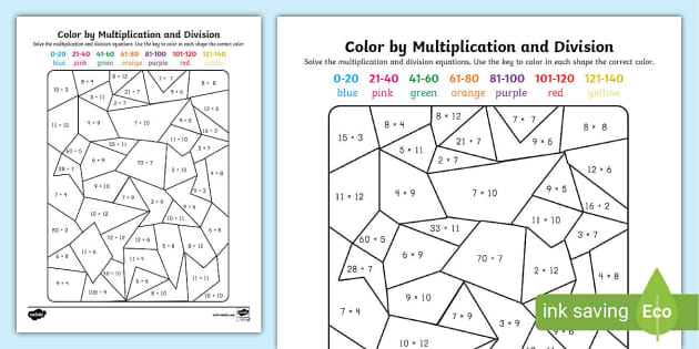 FREE Color by Multiplication and Division Activity for 3rd-5th Grade