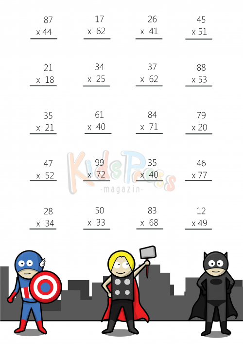Multiplying 2 Digits by 2 Digit #1 - KidsPressMagazine.com