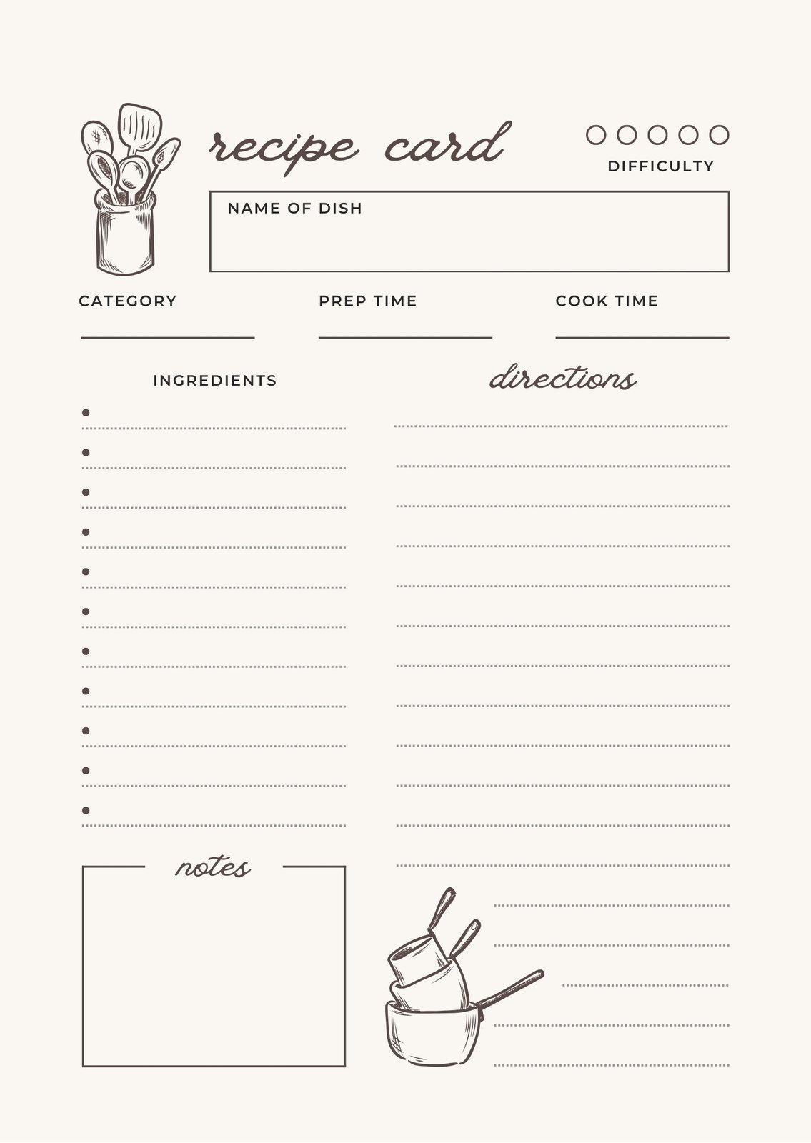 Free, custom printable recipe card templates online 