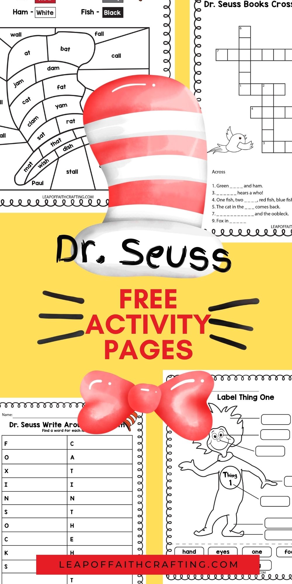 FREE Dr. Seuss Worksheets and Printables for Kids! - Leap of Faith ...