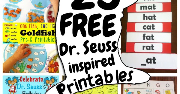 25 FREE Dr. Seuss-inspired Printables for Kids | Totschooling ...