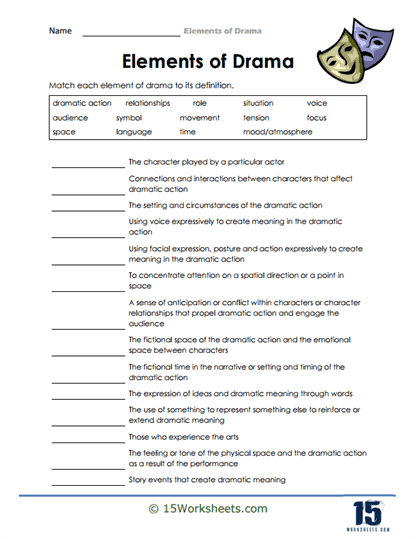 free drama worksheet