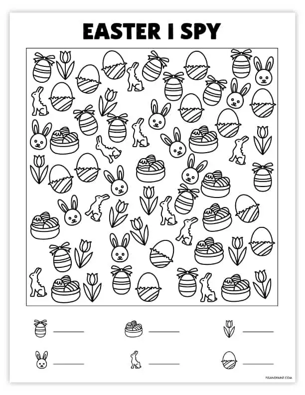 Easter I Spy Game - Free Printable - Pjs and Paint