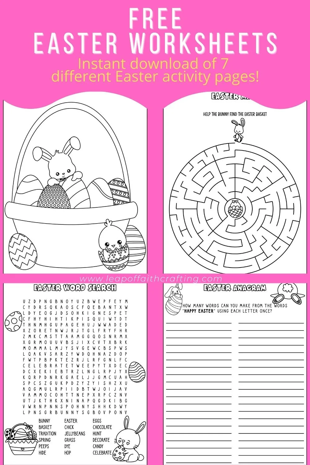 FREE Easter Worksheets PDF: Coloring Pages, Word Search &  More ...