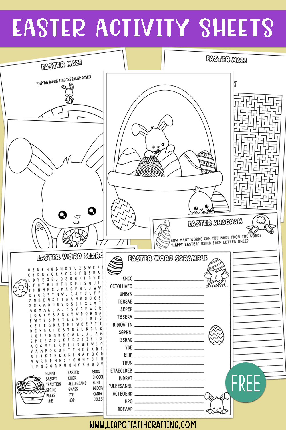 FREE Easter Worksheets PDF: Coloring Pages, Word Search &  More ...