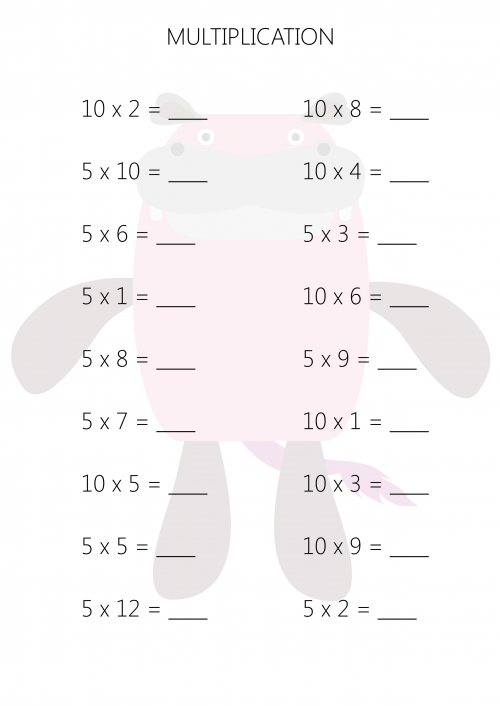 Easy Multiplication Practice Sheet 6 - KidsPressMagazine.com