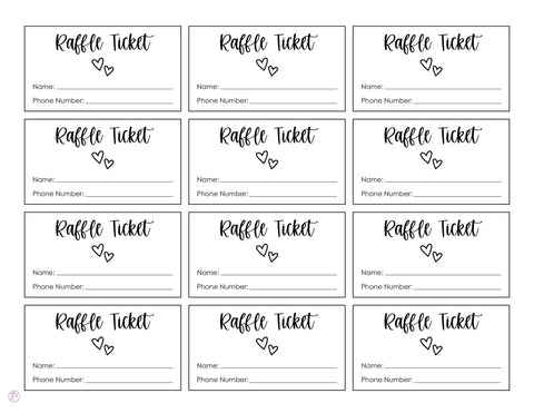 free easy printable raffle tickets