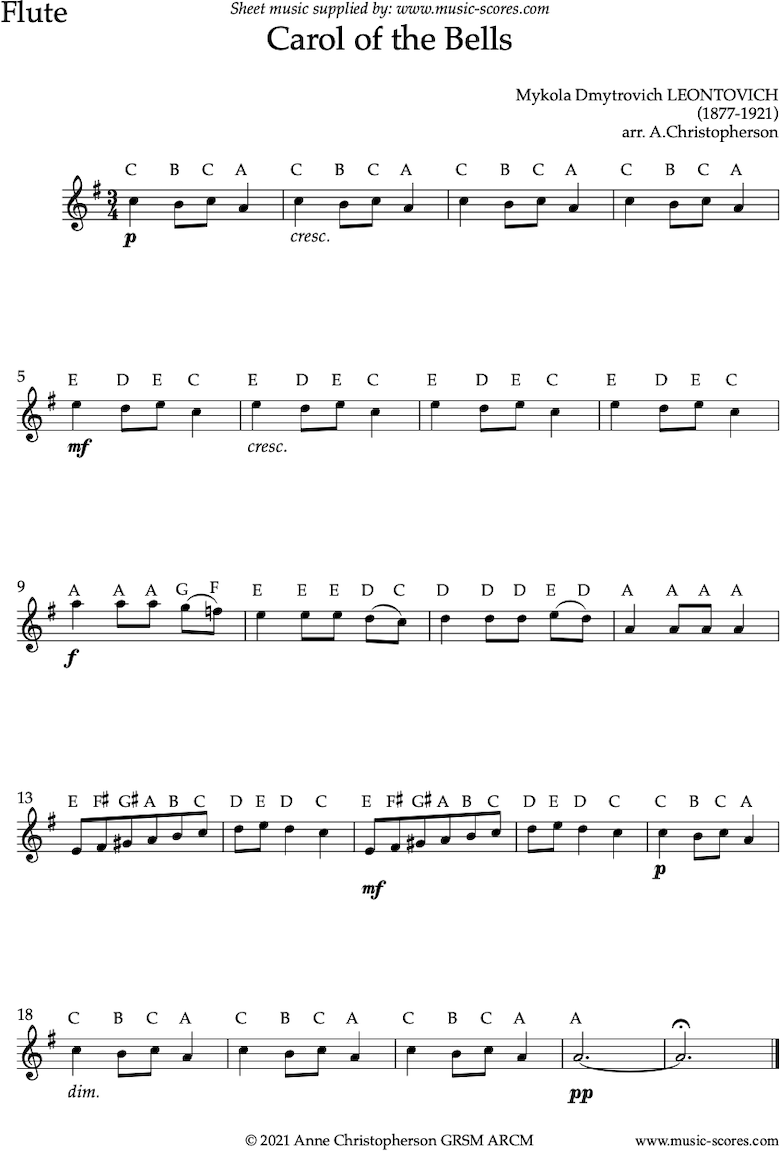 free easy printable sheet music for flute