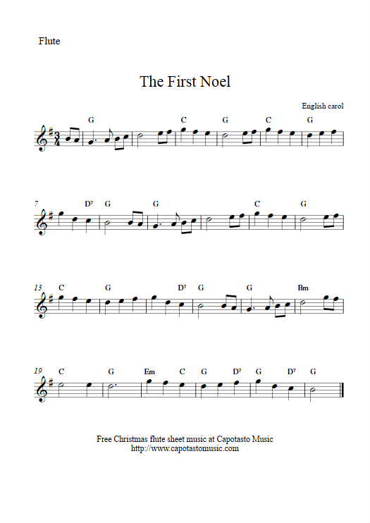 Easy Sheet Music For Beginners: The First Noel | Free easy ...