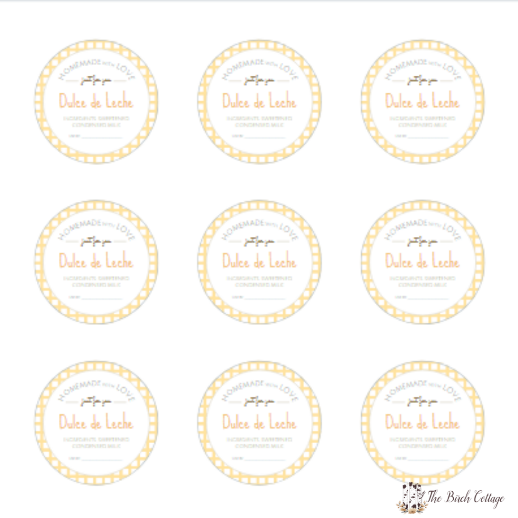 Free Printable Mason Jar Labels for Dulce de Leche - The Birch Cottage