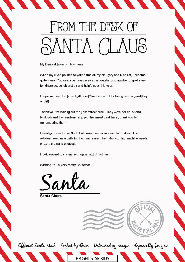 Free free editable printable letters from santa Download Free free