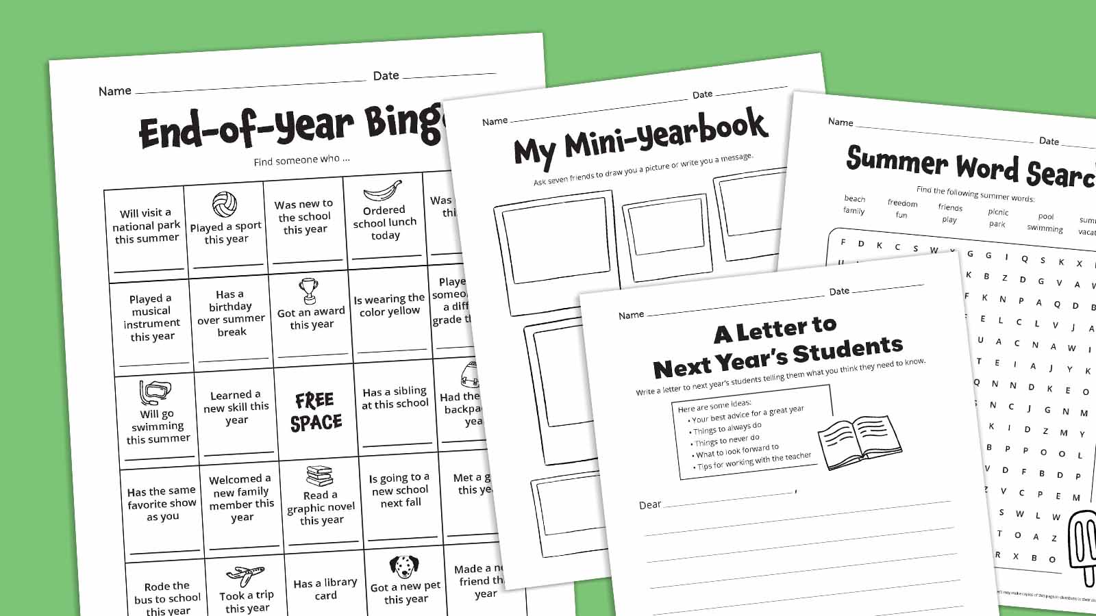 Free Last-Day-of-School Printables