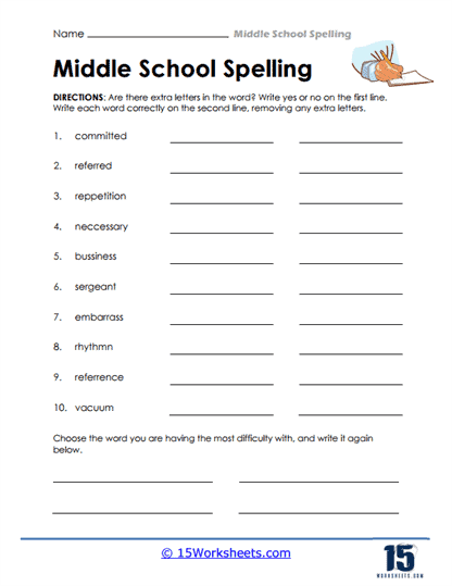 free educational worksheet for middle school