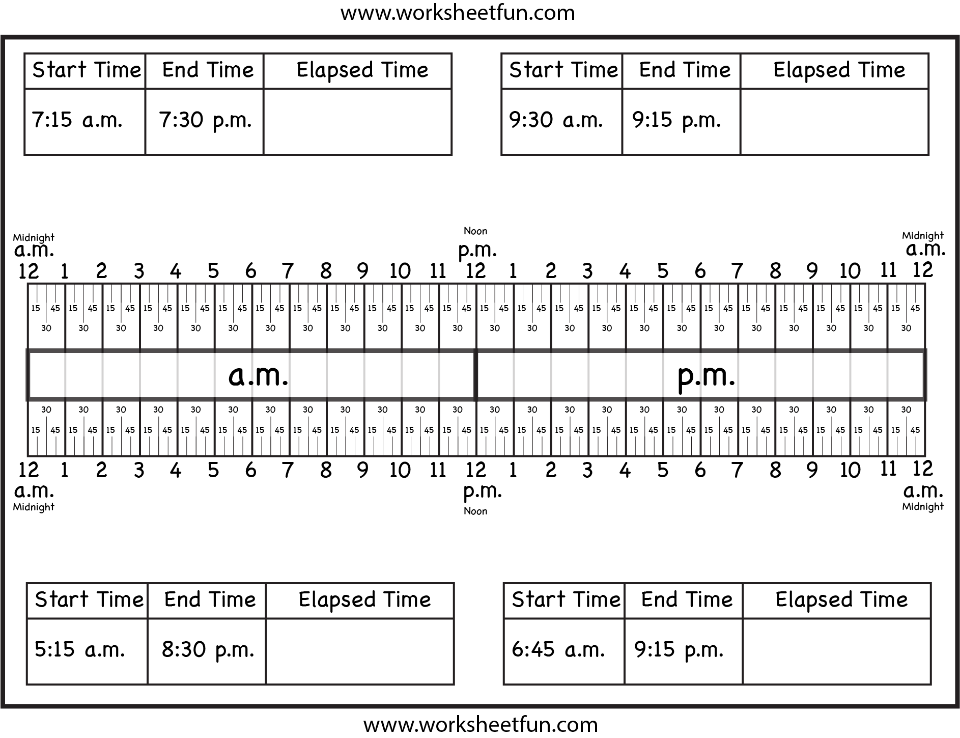 free elapsed time worksheet for 3rd grade