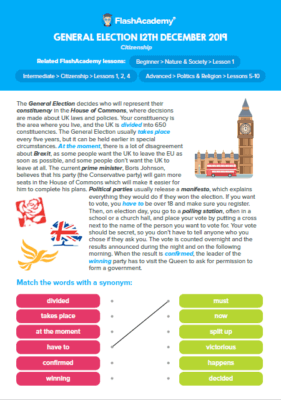 General Election Worksheet - FlashAcademy®