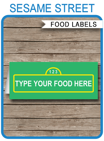 Sesame Street Party Food Labels template