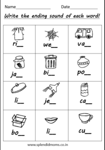 free ending sounds worksheet
