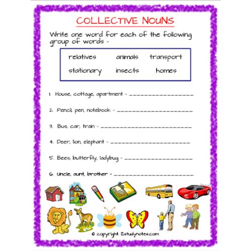 English Collective Nouns Worksheet 4 Grade 2