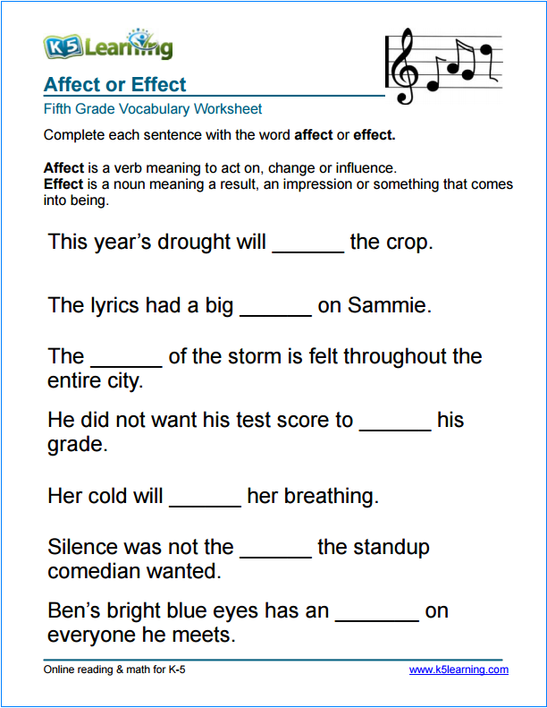 free english worksheet for grade 5