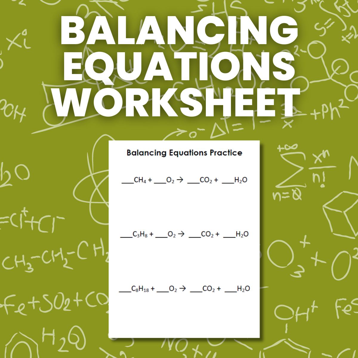 Balancing Equations Worksheet | Math = Love
