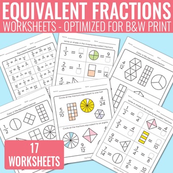 free equivalent fraction worksheet