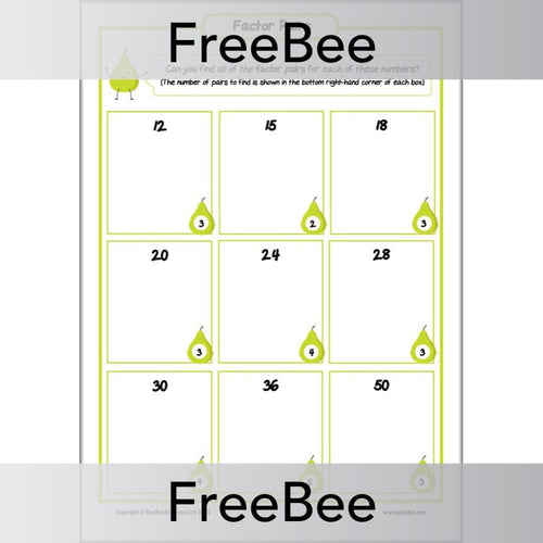 FREE Factor Pairs Worksheet | PlanBee