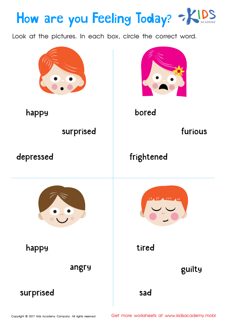 Understanding Feelings Worksheet: Free Printout for Kids