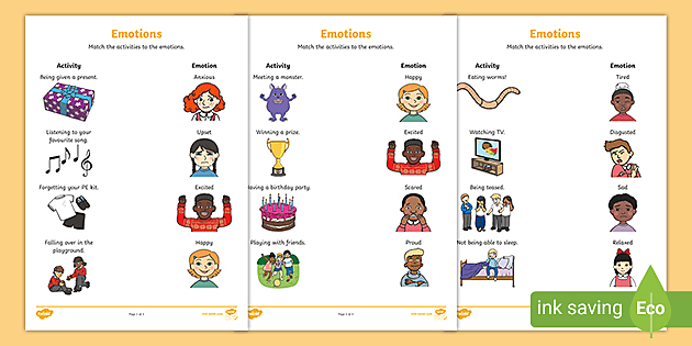 free feelings worksheet